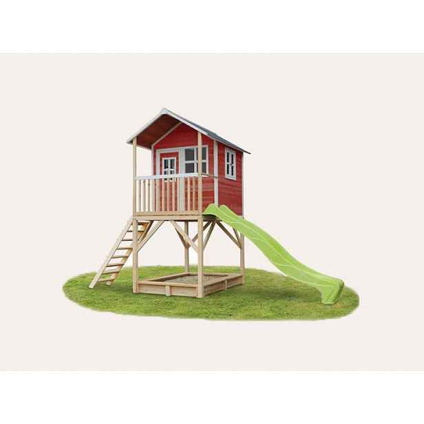 EXIT Toys Dětský dřevěný domeček na nožkách - malý (červený)