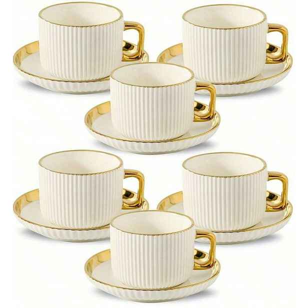 Shein Sada Šálků S Podšálky 6-PACK S07__11.5X6.7X5 CM