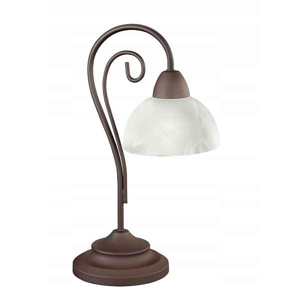 Stolní lampa noční skleněné měděné stínidlo Rl