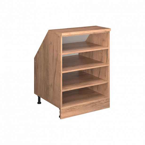 Vicco SKŘÍŇ POD ŠIKMOU STŘECHU Rion Zlatý mocný dub 60 x 81.8 cm se 4 přihrádkami, korpus skříně hloubka 60 cm