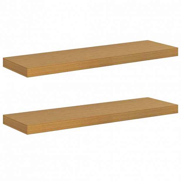 vidaXL Nástěnná polička 2 ks Béžová 80 x 23,5 x 3,8 cm