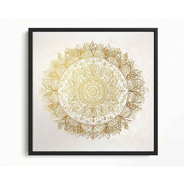 Obraz Rama American Box Mandala Bílá Zlatá Harmonie Wellbeing Zen 50x50