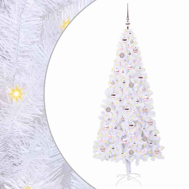 vidaXL Umělý vánoční stromeček s stojanem Bílá 180 cm PVC a ocel