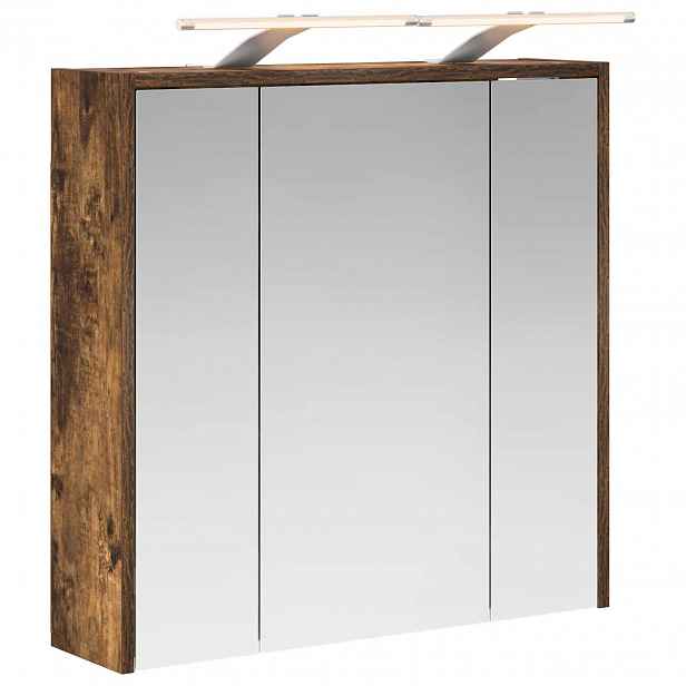 vidaXL Koupelnová zrcadlová skříň Kouřový dub 63,5 x 16 x 62,5 cm