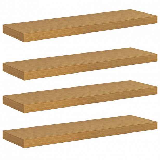 vidaXL Nástěnná polička 4 ks Béžová 80 x 23,5 x 3,8 cm