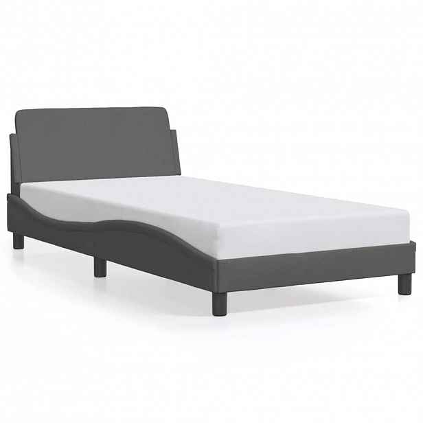 vidaXL Rám postele Dover tmavě šedá 100 x 200 cm textil