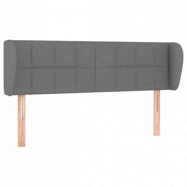 vidaXL Čelo postele typu ušák tmavě šedé 147x23x78/88 cm textil
