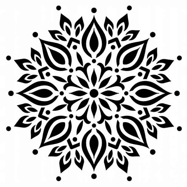 Omítací Šablona LuxBud Mandala 6f 92 x 92 cm Opakovaně použitelná