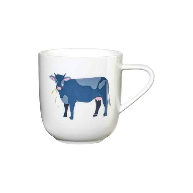 Porcelánový hrnek s uchem s motivem krávy 250 ml KIDS ASA Selection - bílý