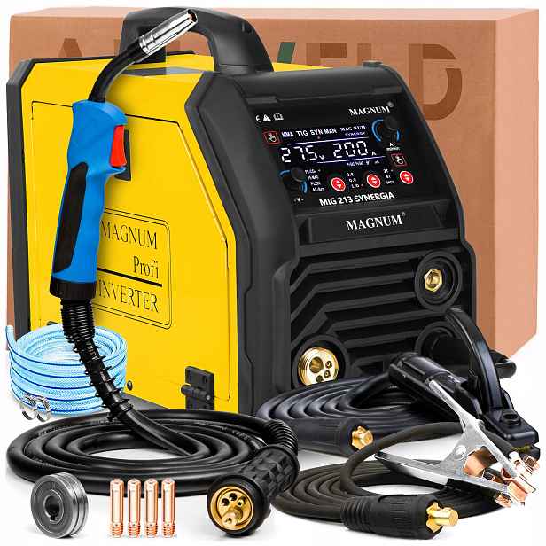 Svařovací Stroj Magnum Mig 213 Synergie 230V 200A Mma Tig Lift Pro Hliníkovou Ocel