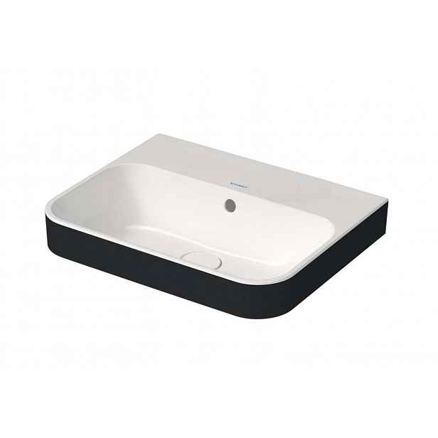 Duravit Happy D.2 - Umyvadlo na desku, 50x40 cm, s přepadem, bez otvoru pro baterii, s výpustí, antracit/bílá 2360506160