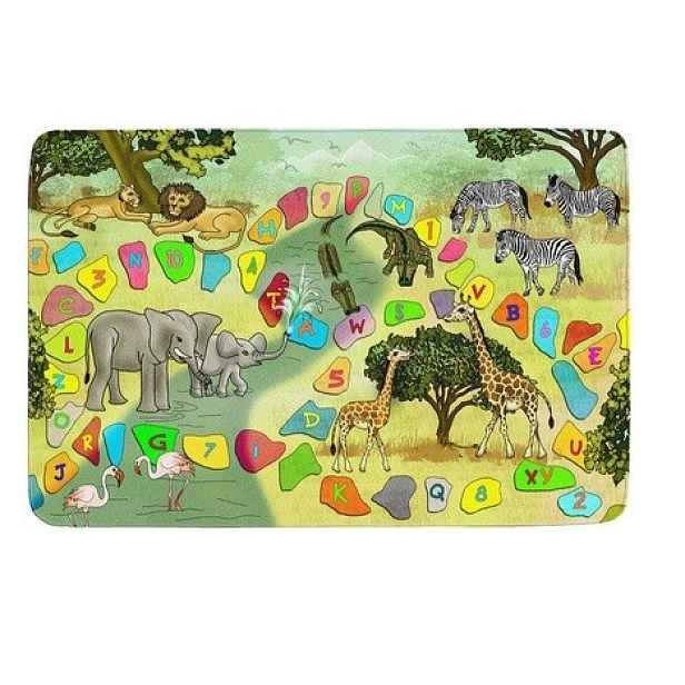 Protiskluzový kusový koberec Safari, 76,5x117, vícebarevná, dětský pokoj, BO-MA