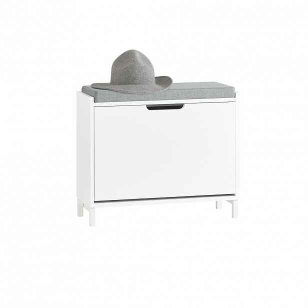 SoBuy BOTNÍK s jednokřídlými dveřmi Bílá 60x24x52cm Minimalistický