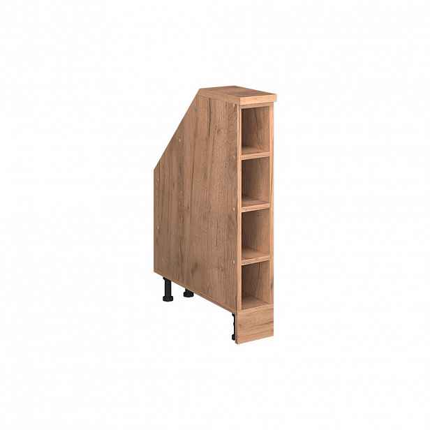 Vicco SKŘÍŇ POD ŠIKMOU STŘECHU Rion Zlatý mocný dub 15 x 81.8 cm se 4 přihrádkami, korpus skříně hloubka 60 cm