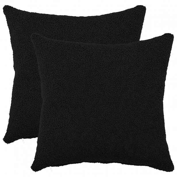 vidaXL Povlak na polštář 2 pcs HEERLEN Černá 35 x 35 cm Bouclé