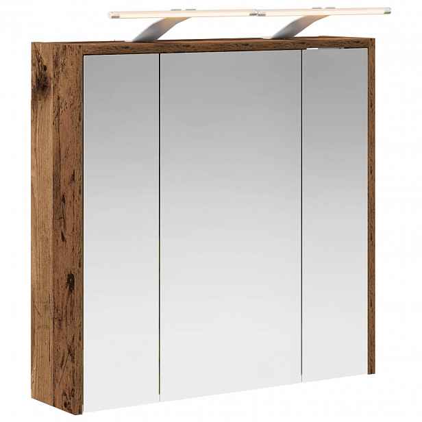 vidaXL Koupelnová zrcadlová skříň Staré dřevo 63,5 x 16 x 62,5 cm