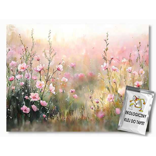 Fototapeta Flizelina Růžová Louka Květy Jaro Ráno 368x254 130g
