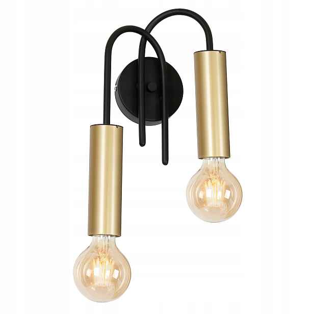Luminex Loppe nástěnná lampa minimalistická černo-zlatá 2xE27 15W