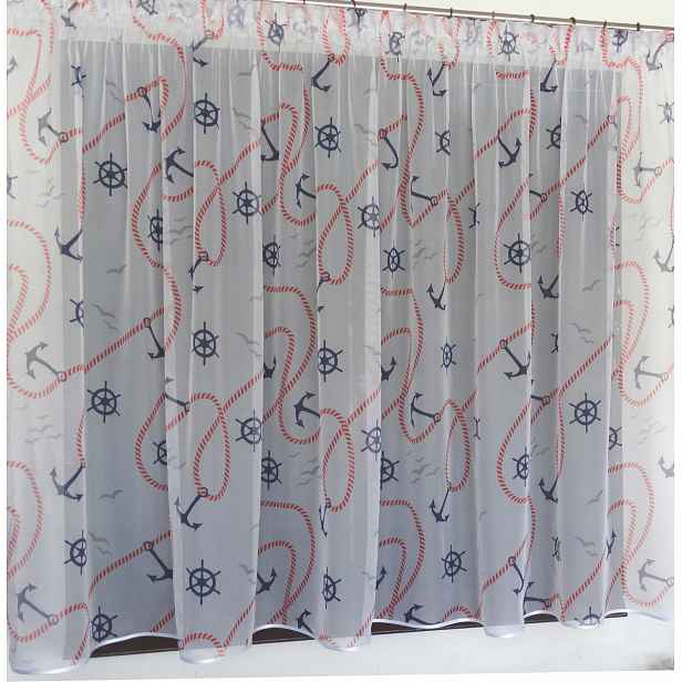 Mg Záclona voál Marine kotva 250x150 cm Hotová S Páskou G