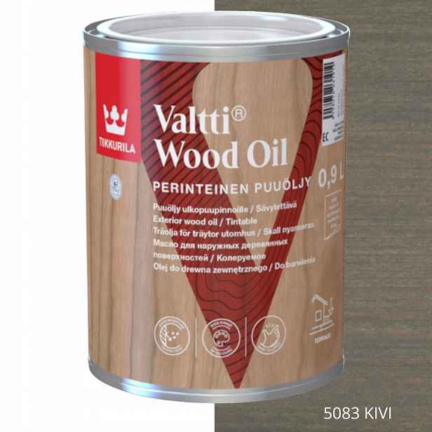 Tikkurila Valtti Wood Oil Olej Na Dřevo 0,9 L Barva 5083 Kivi