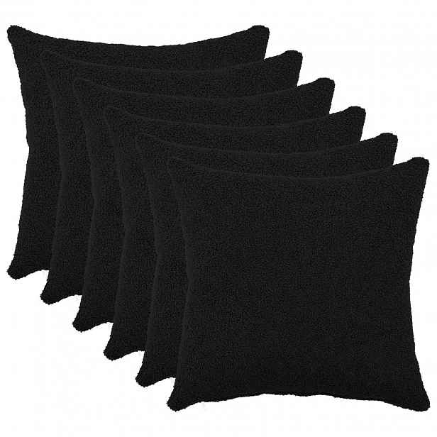 vidaXL Povlak na polštář 6 pcs HEERLEN Černá 35 x 35 cm Bouclé