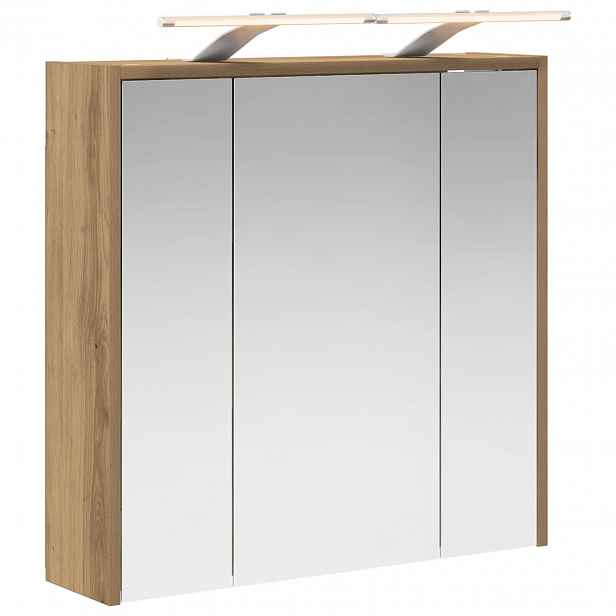 vidaXL Koupelnová zrcadlová skříň Dub artisan 63,5 x 16 x 62,5 cm