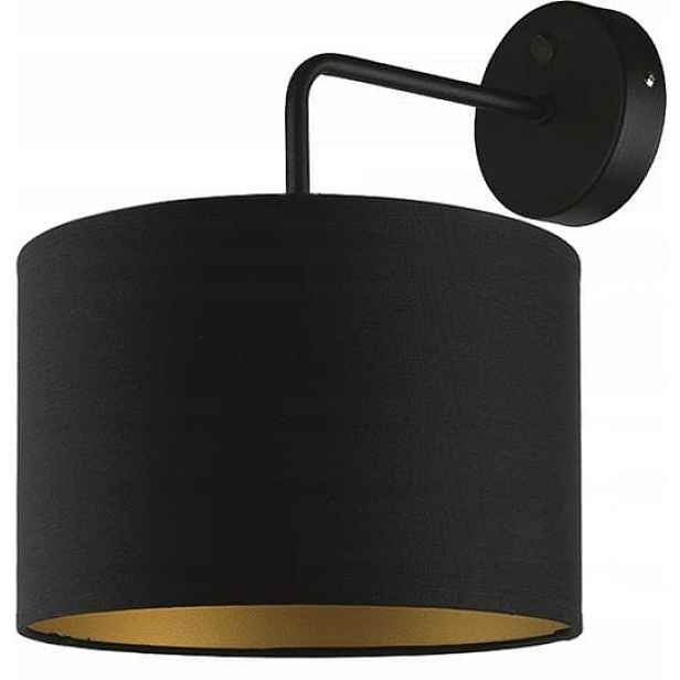 Nástěnná lampa černá zlatá s stínítkem do ložnice Alice Nowodvorski