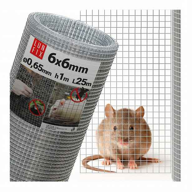 Síť proti krtkům pro hlodavce, svařovaná, chovná, malá očka, pozink, 100 cm x 25 m