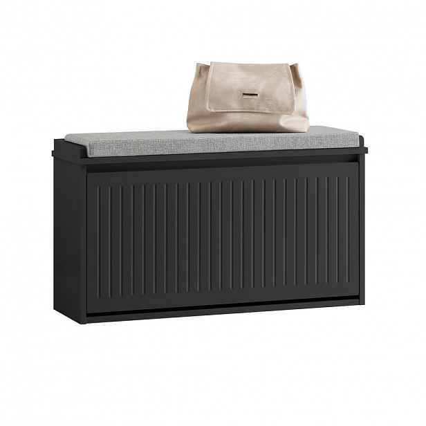 SoBuy BOTNÍK s jednokřídlými dveřmi Černá 80x26x45cm Moderní