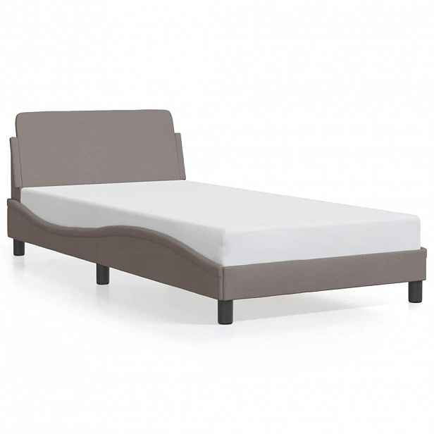 vidaXL Rám postele Dover taupe 100 x 200 cm textil