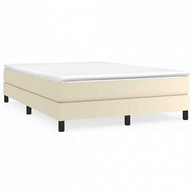 vidaXL Rám postele s boxspringem krémová 140 x 190 cm umělá kůže
