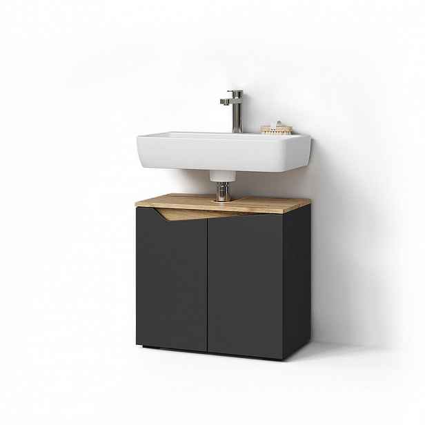 Livinity® TOALETNÍ STOLEK PRO UMYVADLO Timavo Antracit 60 x 57.5 cm se 2 dveřmi