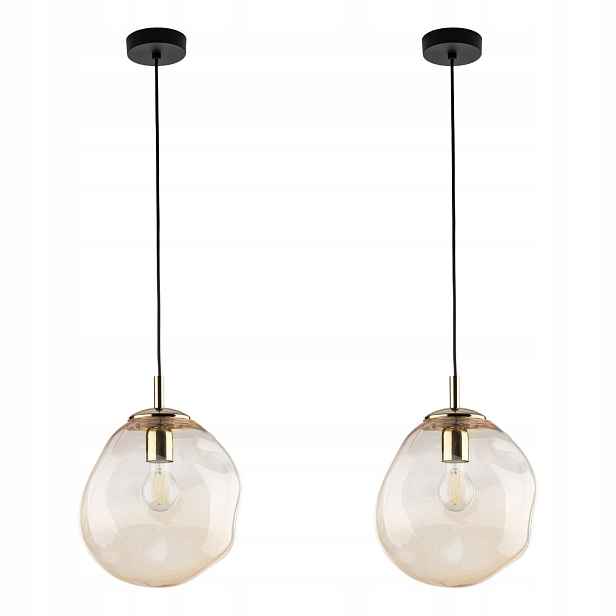 Tk Lighting Sada 2x Závěsná lampa Stropní Svítidlo Jantarový lustr