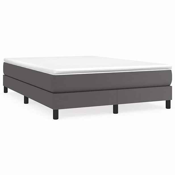 vidaXL Rám postele s boxspringem šedá 140 x 190 cm umělá kůže