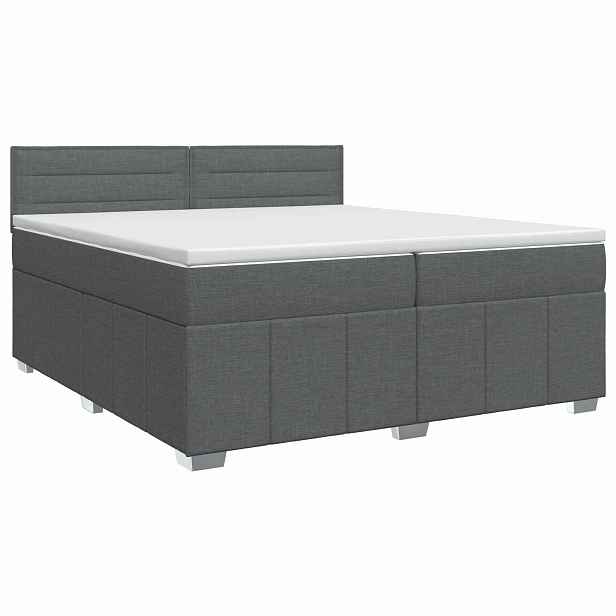 vidaXL Postel boxspring s matrací Tmavě šedá 200 x 200 cm Textil