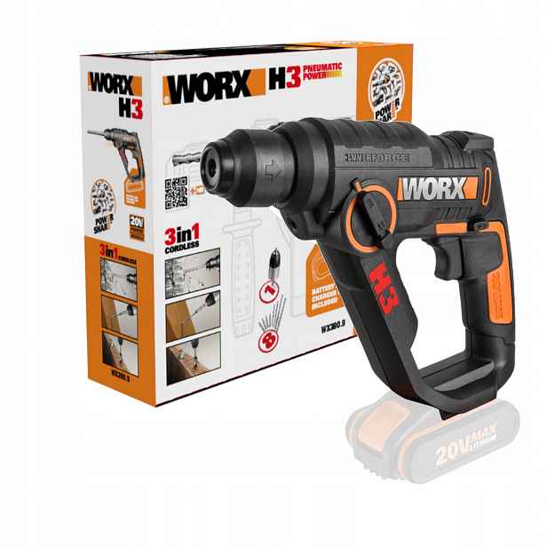 Akumulátorová Vrtací Kladivo 20 V 1,2 J Worx WX390.9