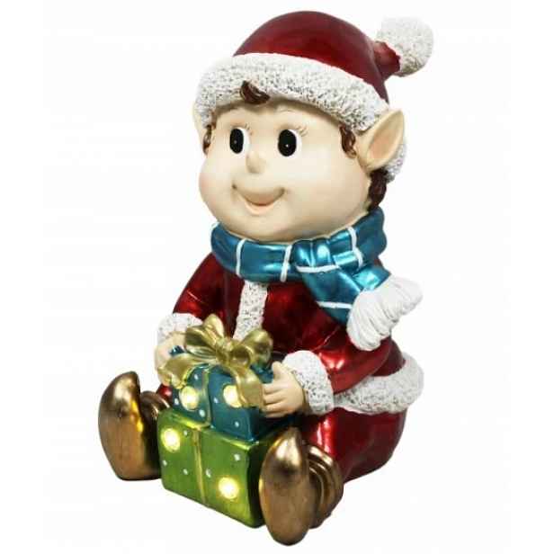 Figurka Skřítek Elf vánoční dárky Led 34 cm