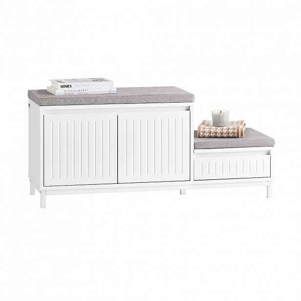 SoBuy ZÁSUVKOVÝ BOTNÍK Bílá 100x35x42cm Nordický