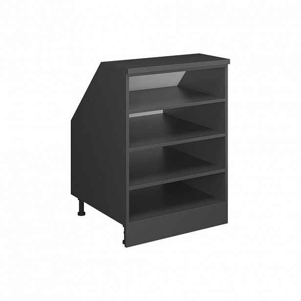 Vicco SKŘÍŇ POD ŠIKMOU STŘECHU Rion Antracit 60 x 81.8 cm se 4 přihrádkami, korpus skříně hloubka 60 cm