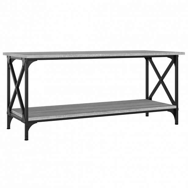 vidaXL Konferenční stolek šedý sonoma 100x45x45 cm kompozit a železo