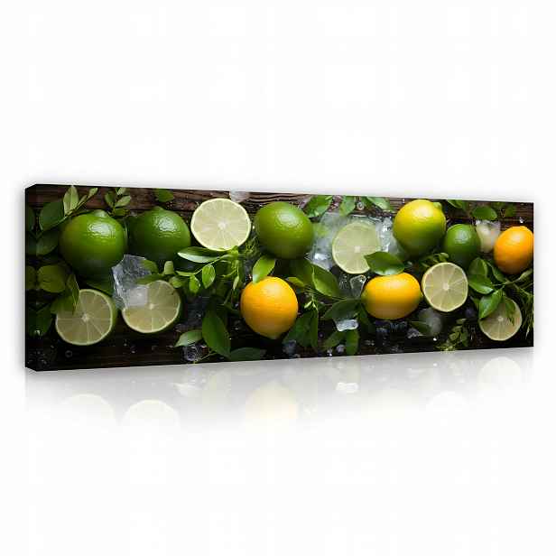 Obraz Limetka Citrony Do Kuchyně Jídelna Na Plátně Zeď Velký 145x45