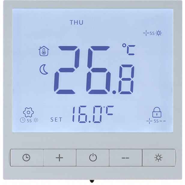 Termostat Regulátor termostat Bílý, podložka pro topnou fólii 3500W