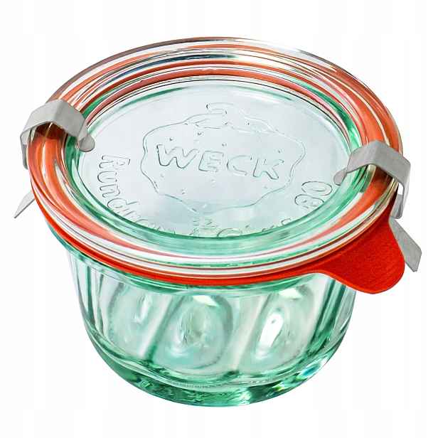Zavařovací Sklenice Bakery s víkem, těsněním a 2 uzávěry 165 ml, balení 12 ks. Weck