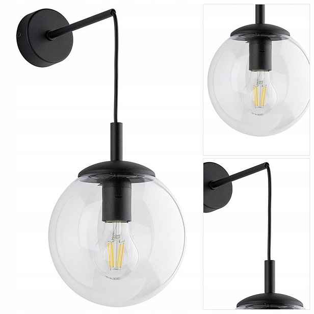 Nástěnné svítidlo Esme černé, jemné světlo v předsíni, moderní Tk Lighting
