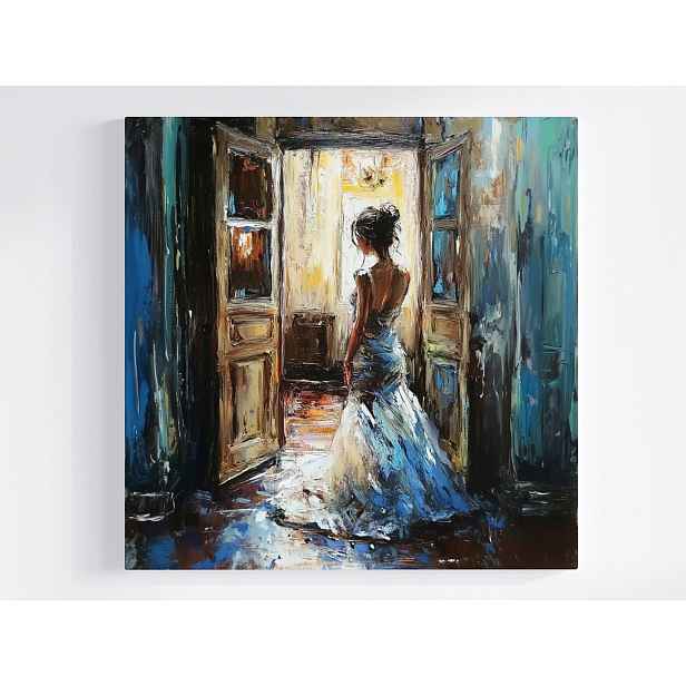 Obraz Na Plátně Canvas Postava Žena Ples Dveří Samota Reflexe 50x50