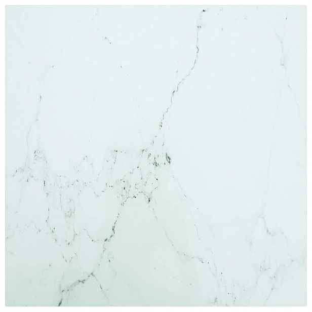 vidaXL Stolní deska bílá 60 x 60 cm 6 mm tvrzené sklo mramorový design