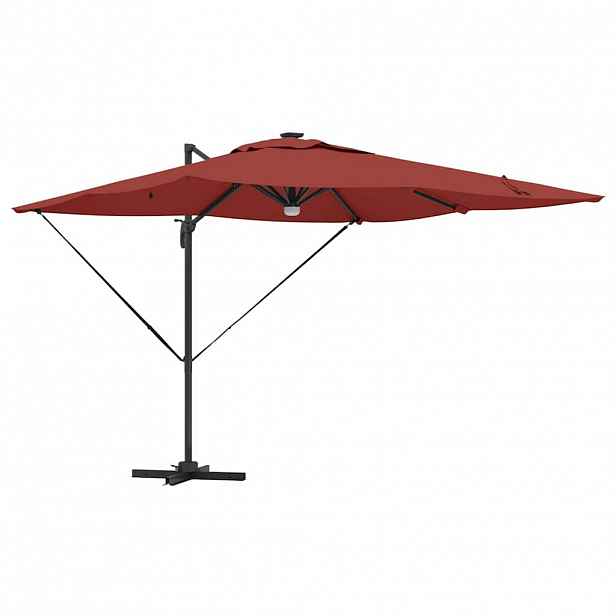 vidaXL Roma Parasol Červená 286 x 284 x 270 cm Hliník a polyester