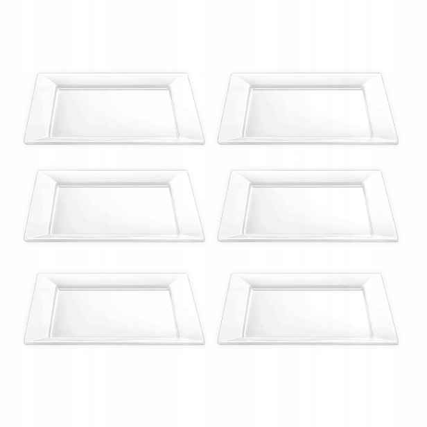 Dezertní talíř 18,5 x 18,5 cm z bílého porcelánu Wilmax čtvercový, 6 kusů