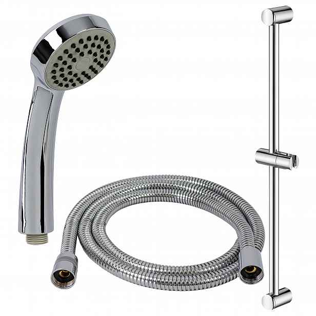 Sprchový set sprchová hlavice hadice 150 cm, sprchová tyč, chrom