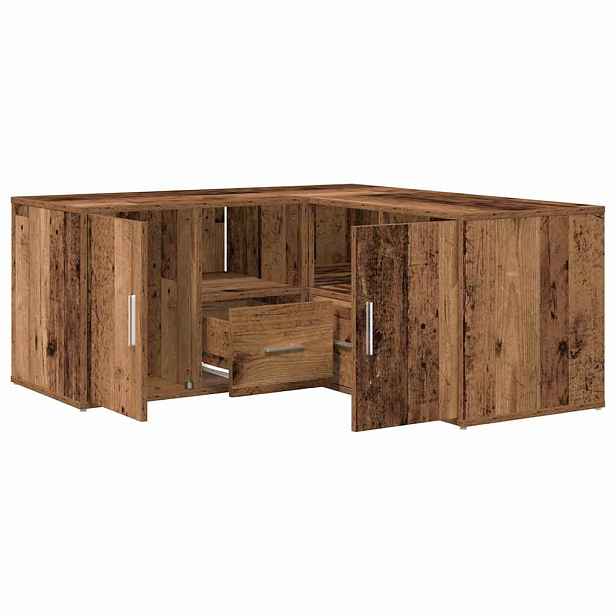 vidaXL Rohová skříňka old wood 160 x 40 x 45 cm kompozitní dřevo